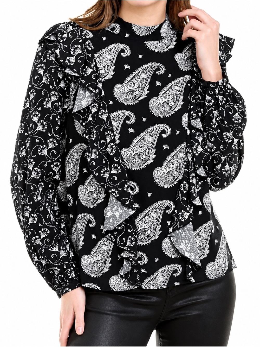 Ted Baker Tiasey high neck paisley top, size 1, US size 4